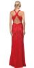Deep V-Neck Rhinestones Waist Lace Long Prom Dress back in Red